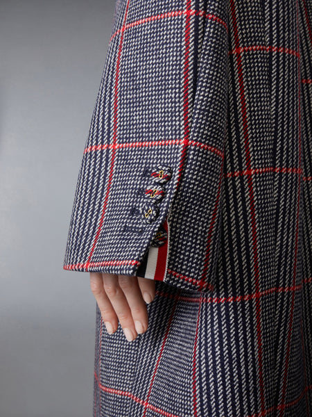 CHECK HUNTING TWEED COCOON COAT