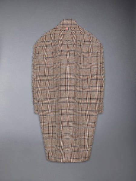 HUNTING TWEED COCOON COAT DARK BROWN