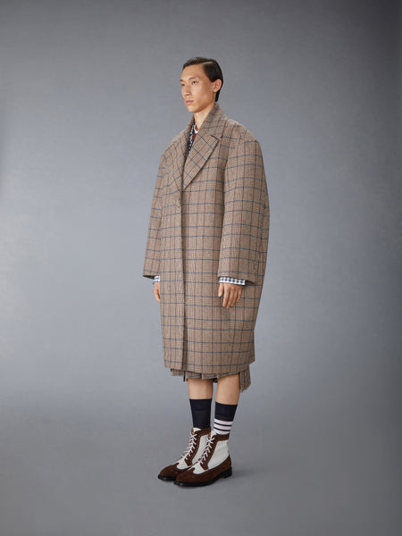 HUNTING TWEED COCOON COAT DARK BROWN