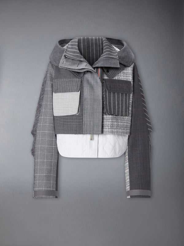 HIGH TWIST WOOL FUNMIX CROPPED TAILORED PARKA - featured image