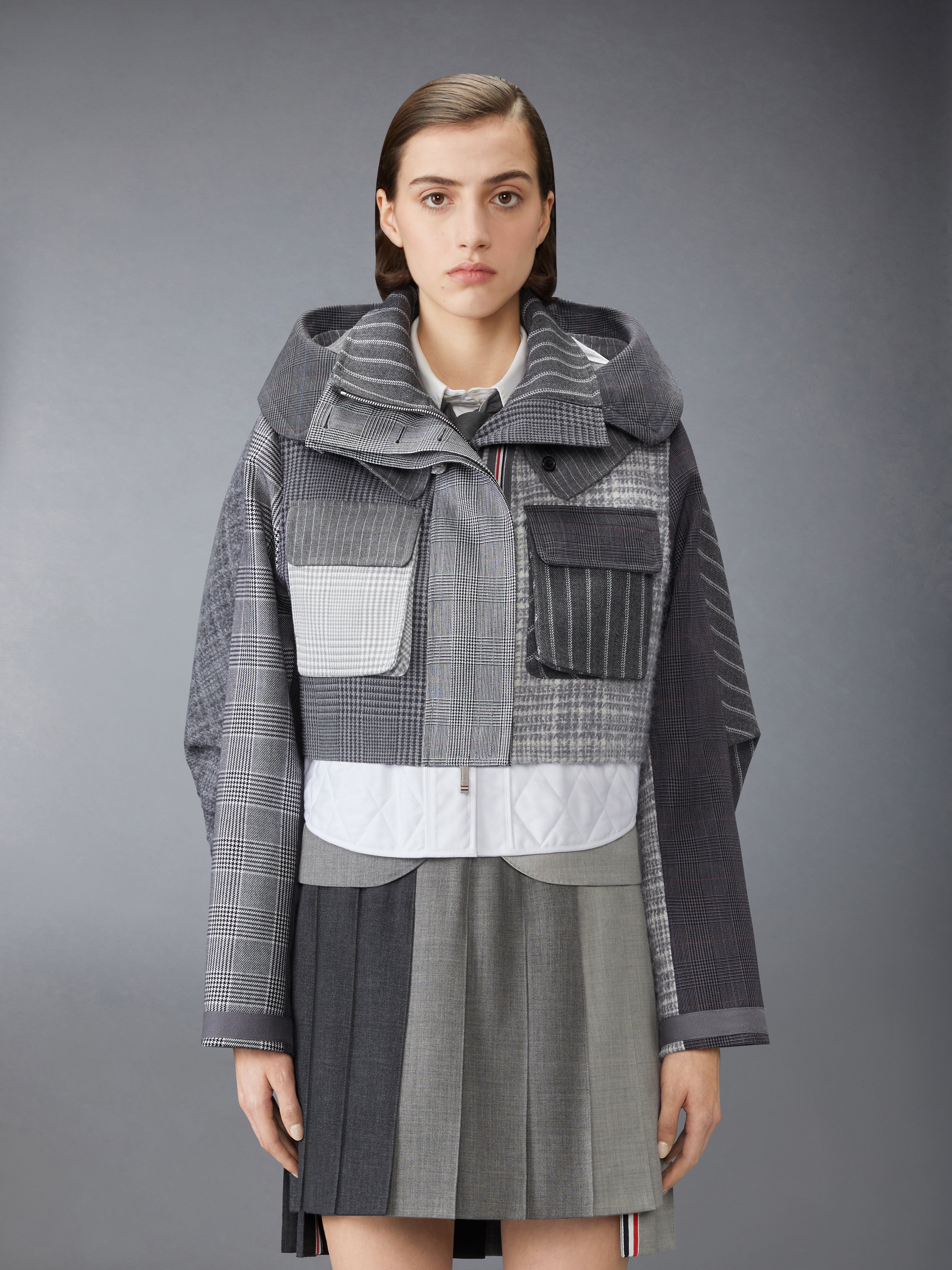 High Twist Wool Funmix Cropped Tailored Parka | Thom Browne