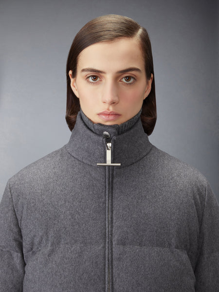 CASHMERE LOW CALF DOWN FILLED JACKET MED GREY