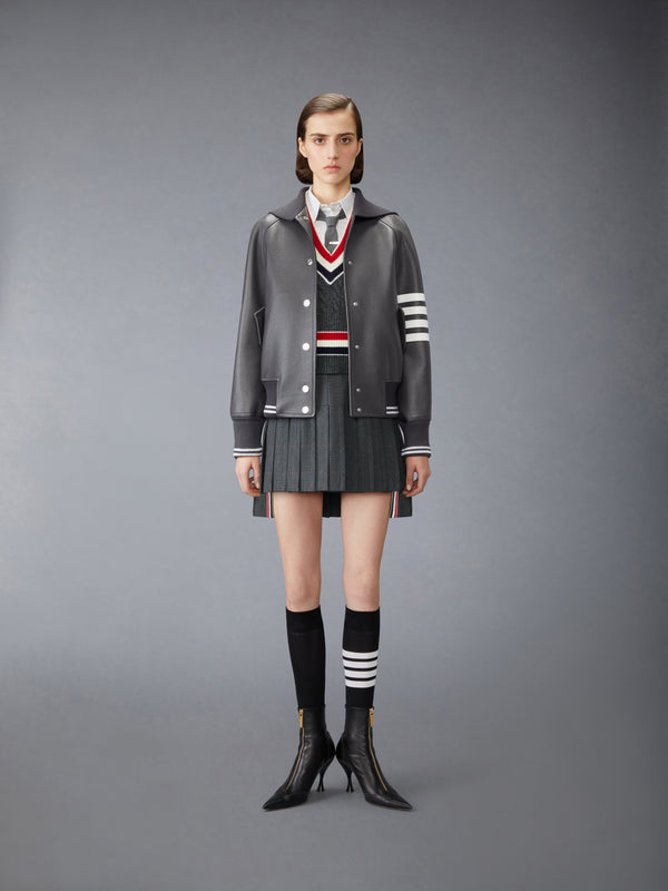 LEATHER 4-BAR OVERSIZED BLOUSON JACKET - image 3