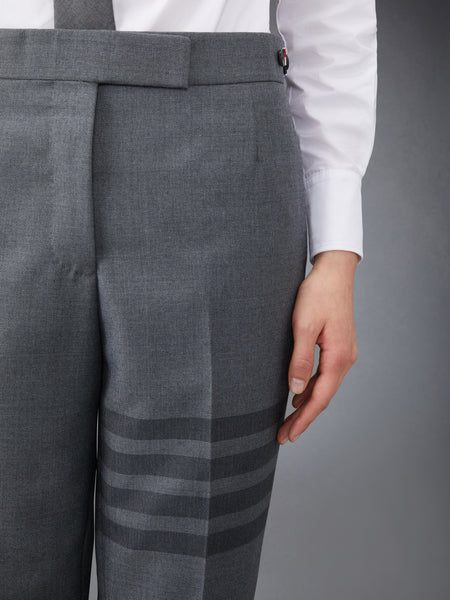 STEP TWILL SCHOOL UNIFORM 4-BAR LOW RISE SKINNY TROUSERS MED GREY