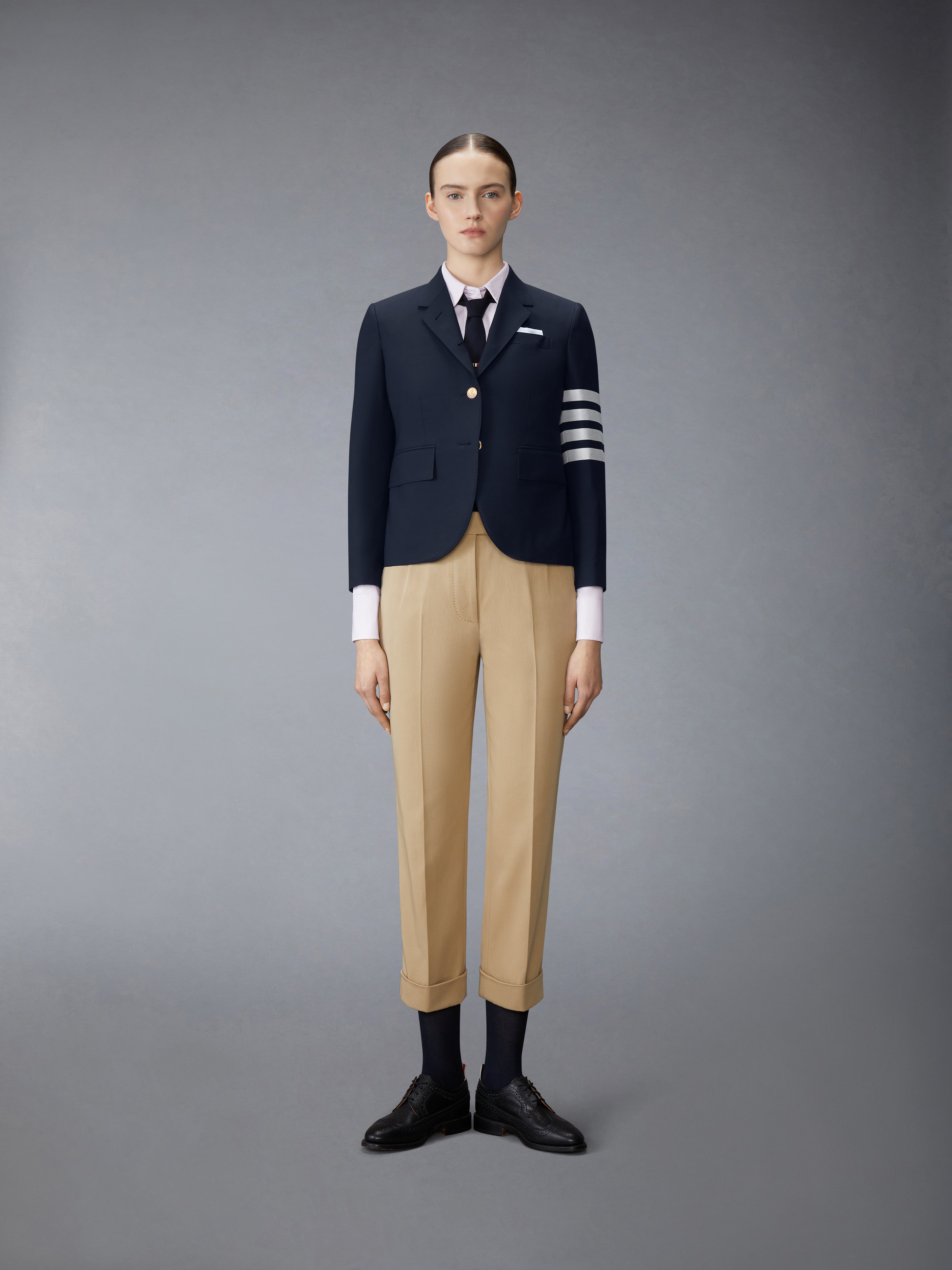 Cotton Gabardine Low Rise Slim Trousers | Thom Browne