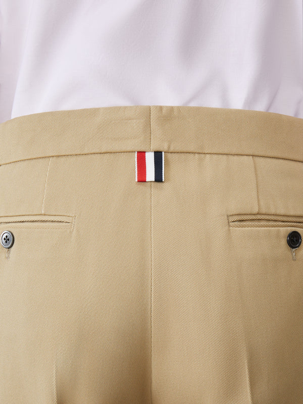 COTTON GABARDINE LOW RISE SLIM TROUSERS