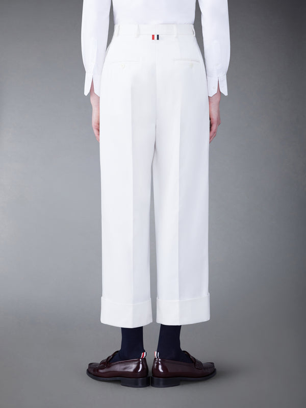 COTTON CANVAS HIGH WAISTED TROUSER