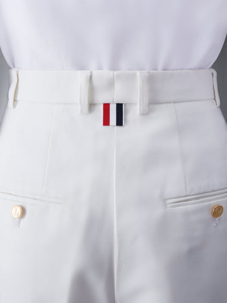 COTTON CANVAS HIGH WAISTED SHORTS OFF WHITE