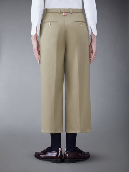 TWILL RELAXED PLEATED TROUSER CAMEL