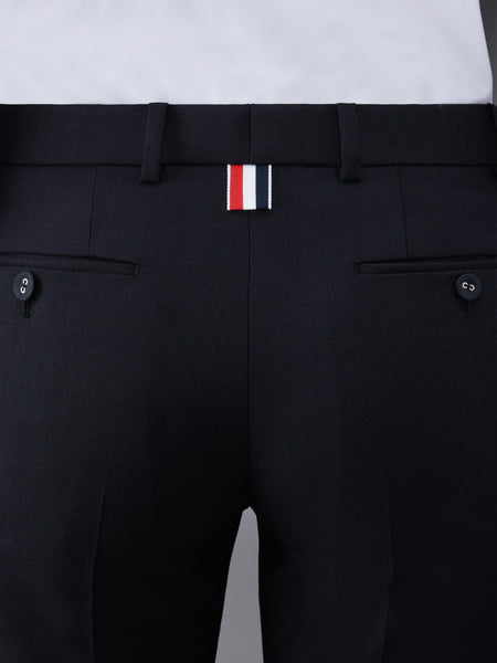 WOOL LOW RISE CIGARETTE TROUSERS BLACK