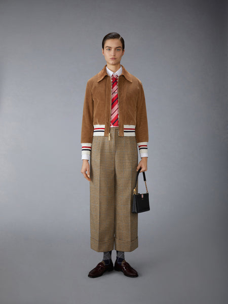 GUNCLUB CHECK CHEVIOT TWEED DOUBLE PLEAT TROUSER