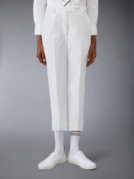 TYPEWRITER CLOTH HIGH WAISTED TROUSER WHITE