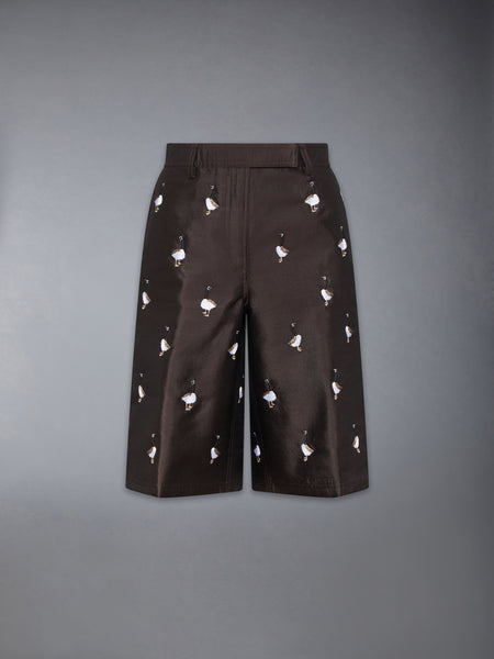 WOOL AND SILK GOOSE WIDE LEG SHORTS