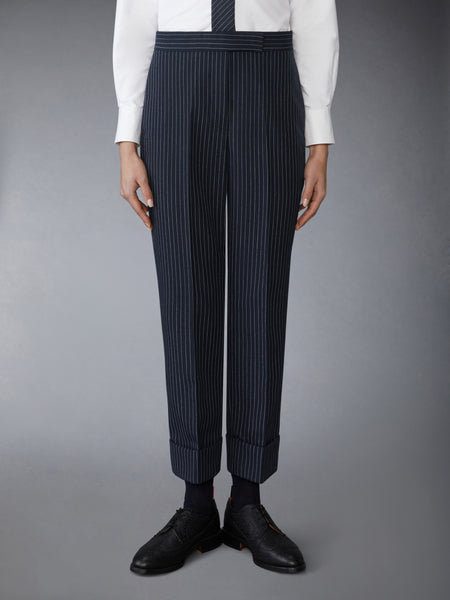 PINSTRIPE HIGH TWIST WOOL TROUSER