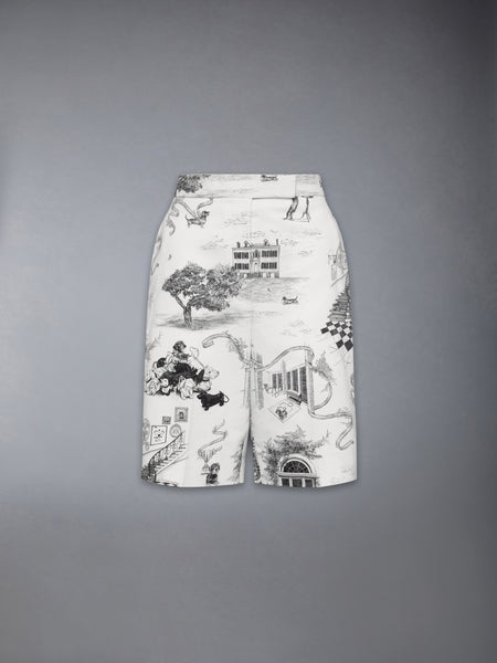 CANVAS HECTOR TOILE BERMUDA SHORTS BLK/WHT