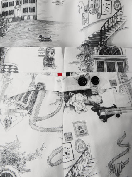 CANVAS HECTOR TOILE BERMUDA SHORTS BLK/WHT