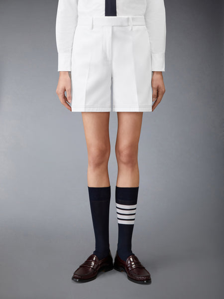 COTTON GABARDINE CHINO SHORTS WHITE