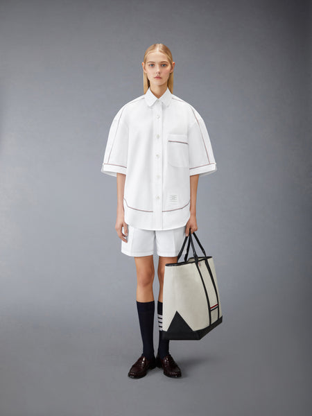 COTTON GABARDINE CHINO SHORTS WHITE