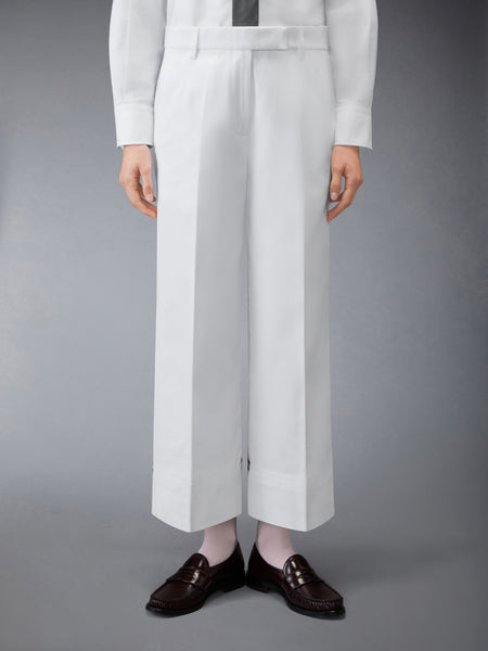 COTTON GABARDINE CHINO PANTS WHITE