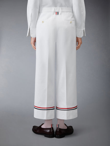 COTTON GABARDINE CHINO PANTS WHITE