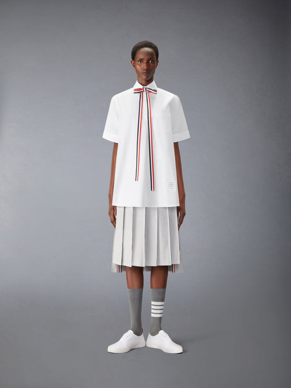 SOLID POPLIN BLOUSON WITH GROSGRAIN BOW TIE - image 3
