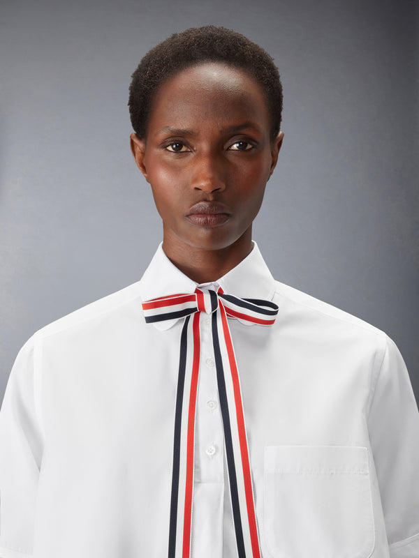 SOLID POPLIN BLOUSON WITH GROSGRAIN BOW TIE - image 5