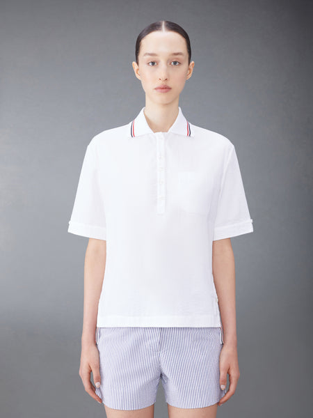 SEERSUCKER POLO SHIRT WHITE