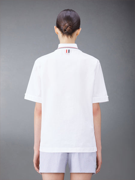SEERSUCKER POLO SHIRT WHITE