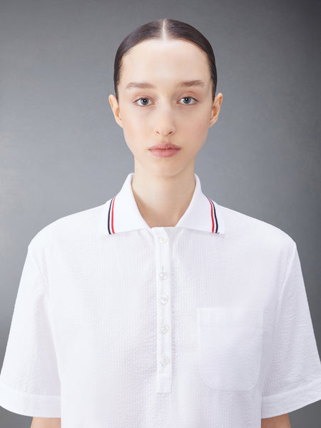 SEERSUCKER POLO SHIRT WHITE