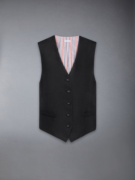 3-PLY WOOL MOHAIR VEST BLACK