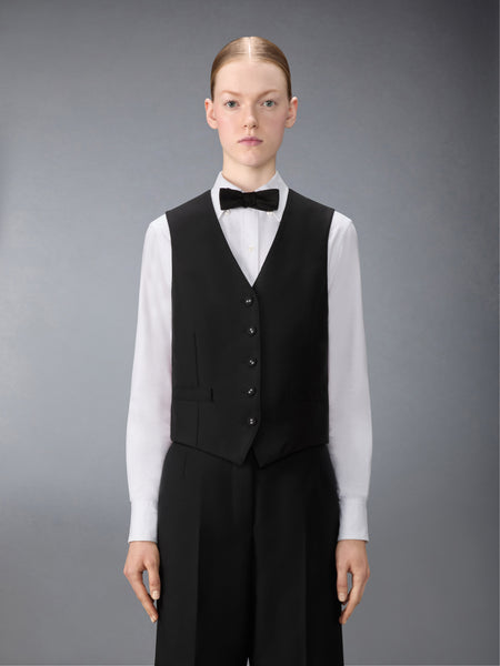 3-PLY WOOL MOHAIR VEST BLACK