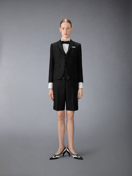 3-PLY WOOL MOHAIR VEST BLACK