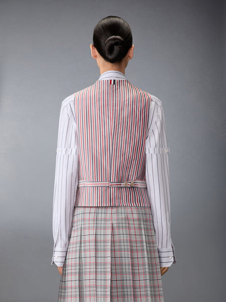 PLAID CHECK COOL WOOL VEST RWBWHT