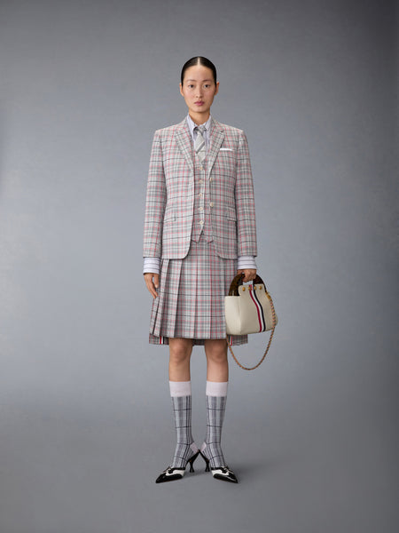 PLAID CHECK COOL WOOL VEST RWBWHT