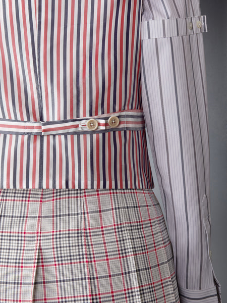 PLAID CHECK COOL WOOL VEST RWBWHT