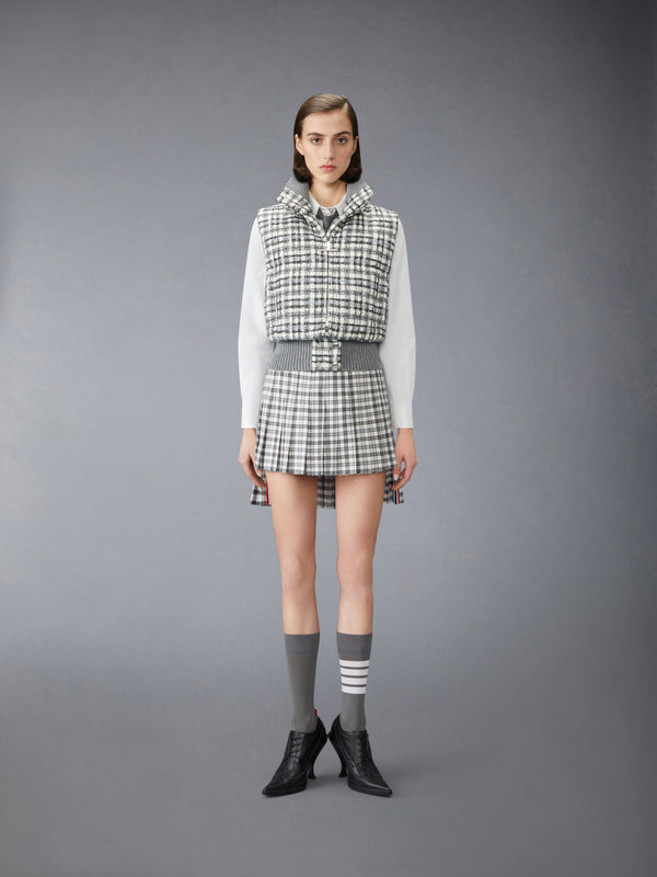 SHEER ORGANZA RIBBON TWEED CROPPED DOWN FILLED VEST - image 4