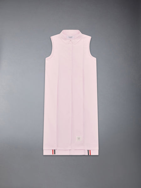 SOLID POPLIN WIDE PLEATED SHIRTDRESS