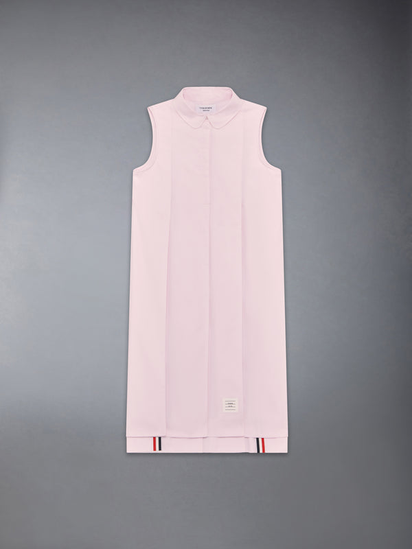 SOLID POPLIN WIDE PLEATED SHIRTDRESS