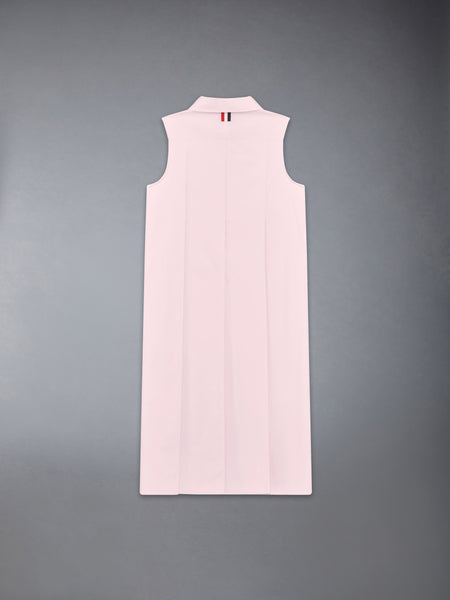 SOLID POPLIN WIDE PLEATED SHIRTDRESS