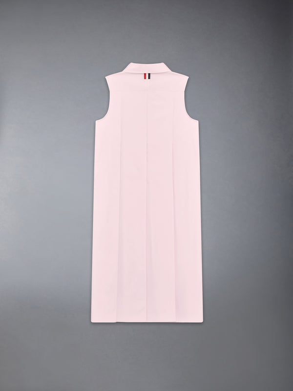SOLID POPLIN WIDE PLEATED SHIRTDRESS