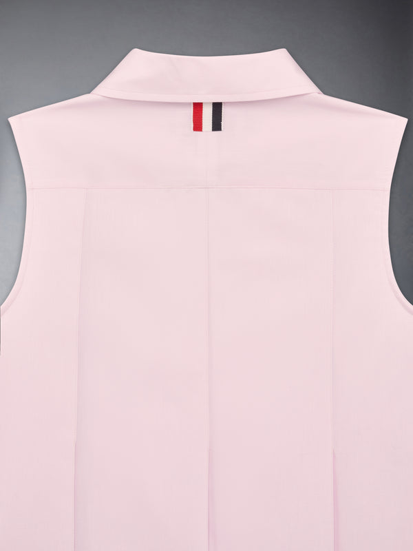 SOLID POPLIN WIDE PLEATED SHIRTDRESS