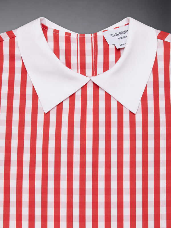 thom browne gingham dress Thom Browne Gingham Satin-ribbon Tweed Shift Dress