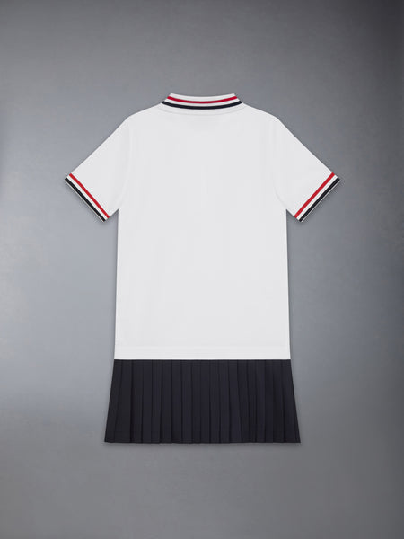 OXFORD PLEATED DRESS WHITE