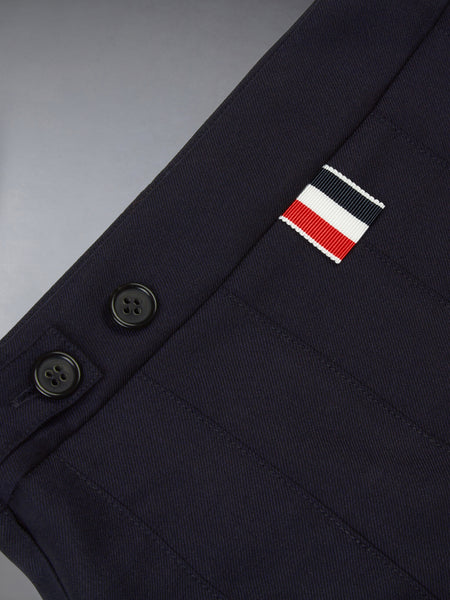 KID'S TWILL WOOL MINI PLEATED SKIRT NAVY