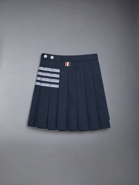 CHILDREN'S COTTON 4-BAR PLEATED MINI SKIRT NAVY