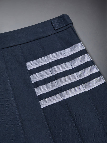 CHILDREN'S COTTON 4-BAR PLEATED MINI SKIRT NAVY