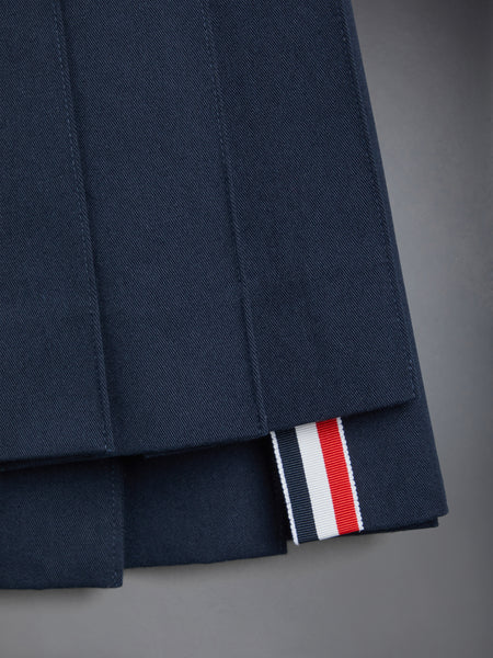 CHILDREN'S COTTON 4-BAR PLEATED MINI SKIRT NAVY