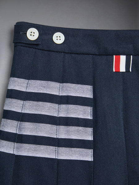 CHILDREN'S COTTON 4-BAR PLEATED MINI SKIRT NAVY