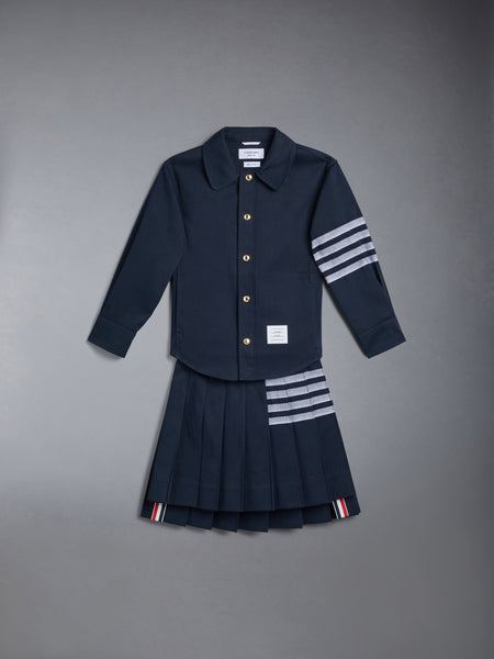 CHILDREN'S COTTON 4-BAR PLEATED MINI SKIRT NAVY