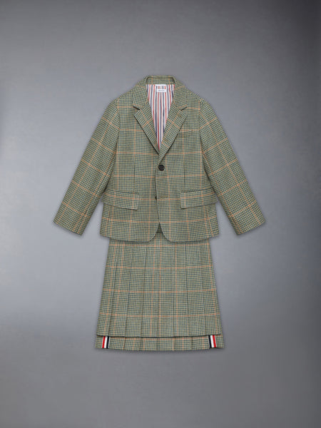 CHILDREN'S HERRINGBONE CHEVIOT TWEED PLEATED SKIRT